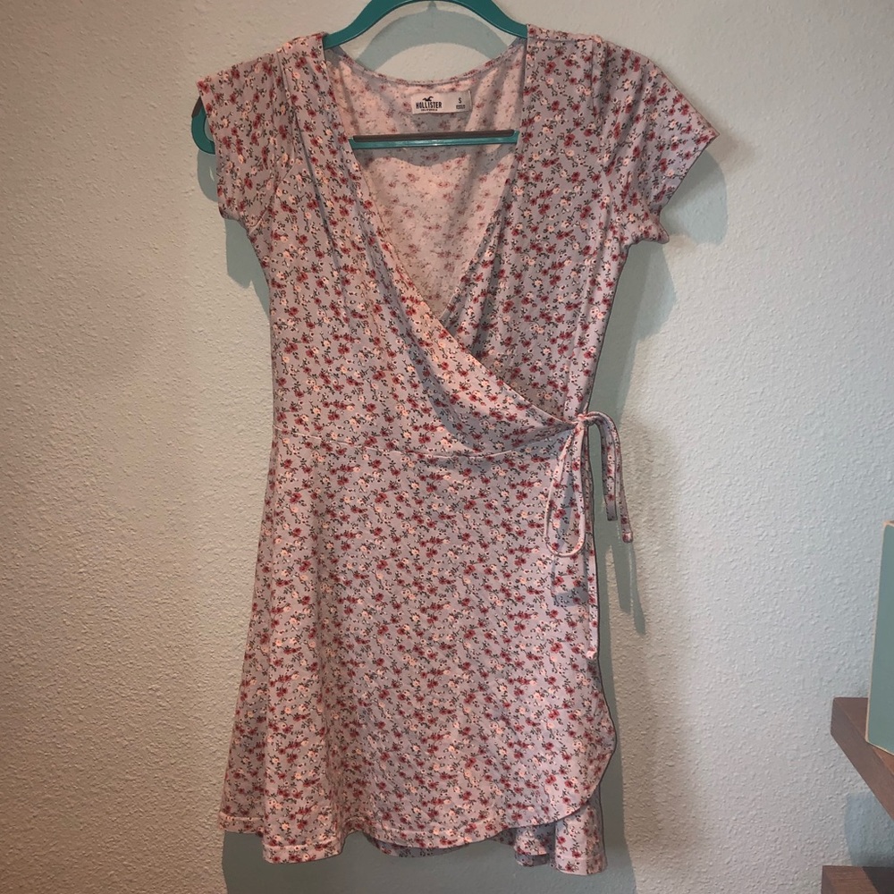 Floral Mini Knit Wrap Dress